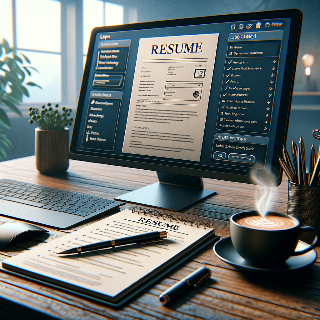 Professional desk setup showcasing the importance of well-written resumes, effective job search strategies, and professional resume writing services for successful job applications.
